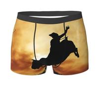 EWQrtyy Cool Bull Riding Printing Super Soft Men'S Boxer Briefs,S-2xl Breathable Underwear With Moisture Wicking,Quick Dry Fabric Black