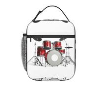 EWQrtyy Cool Drum Set Print Insulated Lunch Bag, Thermal Lunch Tote, Portable Cooler Bag for Temperature Control and Carry