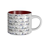 EWQrtyy Cute Penguin Printing Large-Capacity Ceramic Mugs, Practical Cups for Cafés & Offices, Comfortable Handle,Stable Base