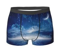 EWQrtyy Falling Star Moon Printing Super Soft Men'S Boxer Briefs,S-2xl Breathable Underwear With Moisture Wicking,Quick Dry Fabric Black