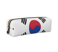 EWQrtyy Flag of Republic of Korea Printing School Leather Pen Pencil Case,Zip Pouch,Accessories Holder, Stationery Bag,Back to School Gift