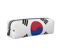 EWQrtyy Flag of Republic of Korea Printing School Leather Pen Pencil Case,Zip Pouch,Accessories Holder, Stationery Bag,Back to School Gift