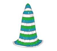 EWQrtyy Flag Of The Republic Of Uzbekistan Printing Hooded Cape For Teenagers,Halloween Hooded Cape For Teenagers