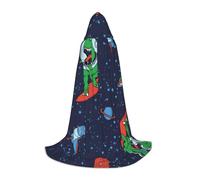 EWQrtyy Funny Astronaut Dinosaur Rocket Printing Hooded Cape For Teenagers,Halloween Hooded Cape For Teenagers