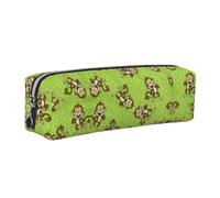 EWQrtyy Green Clever Monkey Printing School Leather Pen Pencil Case,Zip Pouch,Accessories Holder, Stationery Bag,Back to School Gift