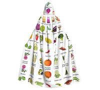 EWQrtyy Introduction Of Various Vegetables Unisex Full Length Hooded Robe Cloak Long Cape Cosplay Costume Magician Cloak Party