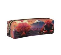 EWQrtyy Japan Mount Fuji Landscape 2 Printing School Leather Pen Pencil Case,Zip Pouch,Accessories Holder, Stationery Bag,Back to School Gift