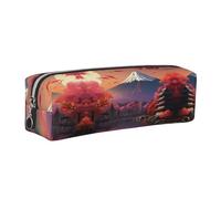 EWQrtyy Japan Mount Fuji Landscape 2 Printing School Leather Pen Pencil Case,Zip Pouch,Accessories Holder, Stationery Bag,Back to School Gift