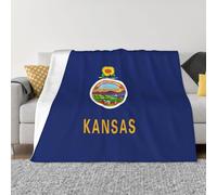 EWQrtyy Kansas State Flag Printing Ultra Soft Micro Fleece Blanket, Anti Pilling Flannel Blankets For Bed Sofa,Foldable 2 Sizes