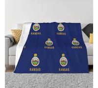 EWQrtyy Kansas State Flag Printing Ultra Soft Micro Fleece Blanket, Anti Pilling Flannel Blankets For Bed Sofa,Foldable 2 Sizes