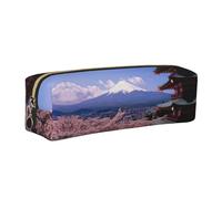 EWQrtyy Mount Fuji Japan Printing School Leather Pen Pencil Case,Zip Pouch,Accessories Holder, Stationery Bag,Back to School Gift
