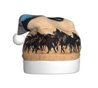 EWQrtyy Mountain Farm Horses Printing Community Gatherings Christmas Hats For Unisex Adults Women Men Stage Performances Holiday Joy