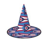 EWQrtyy Ohio State Flag Printing 1 Piece Cosplay Witch Hat Halloween Witch Hat Witch Costume Accessory For Halloween Party