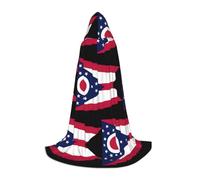 EWQrtyy Ohio State Flag Printing Hooded Cape For Teenagers,Halloween Hooded Cape For Teenagers
