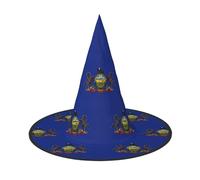 EWQrtyy Pennsylvania State Flag Printing 1 Piece Cosplay Witch Hat Halloween Witch Hat Witch Costume Accessory For Halloween Party