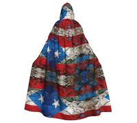 EWQrtyy Puerto Rico Wallpaper Flag 1 Printing Cloak, Adult Halloween Hooded Cloak For Costume Parties,Carnival Party Supplies With Large Hood