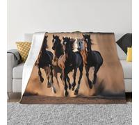 EWQrtyy Running Horses Printing Ultra Soft Micro Fleece Blanket, Anti Pilling Flannel Blankets For Bed Sofa,Foldable 2 Sizes
