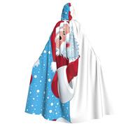 EWQrtyy Santa Claus4 Printing Cloak, Adult Halloween Hooded Cloak For Costume Parties,Carnival Party Supplies With Large Hood