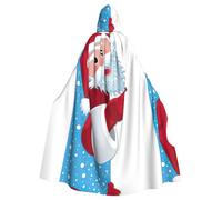 EWQrtyy Santa Claus4 Printing Cloak, Adult Halloween Hooded Cloak For Costume Parties,Carnival Party Supplies With Large Hood