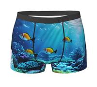 EWQrtyy Tranquil Underwater Scenery Printing Super Soft Men'S Boxer Briefs,S-2xl Breathable Underwear With Moisture Wicking,Quick Dry Fabric Black