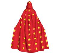 EWQrtyy Vietnamese Flag Printing Cloak, Adult Halloween Hooded Cloak For Costume Parties,Carnival Party Supplies With Large Hood