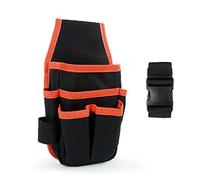 Ewrap Black Canvas Tool Pouch, Tool Organiser Bag, Electricans Organiser with 6 Roomy Pockets, 9 Loops, Adjustable Waist Strap for DIY Electricians Carpenters