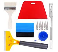 Ewrap Wallpaper Hanging Kit Wallpaper Smoothing Tool with Paint Brush, Plastic Scraper, Red Squeegee, Tape Measure