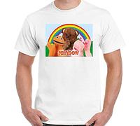 EWRdutAEAE Xian Rainbow T-Shirt Mens Retro Bungle Zippy George Childrens Tv Show 70S 80S 90S Top White M