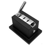 EWT New Black Quad Table Cigar Cutter, 4 in 1, 52 & 58 Ring Gauge V-Cutters, Cuban Cutters + TarSTOP Filter