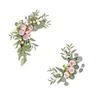 EWUHYFP Artificial Flower Vines 2Pcs Artificial Wedding Arch Flowers Kit Garlands Silk Peony Flower Swag Welcome Sign Floral For Ceremony Party Spring(Pink)