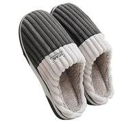 EWUHYFP Big Size 48 49 Men Home Slippers Winter Warm Slipper Couples Comfort Furry Shoes Casual Shoes Indoor Thick Plush Slides(Grey,48-49)
