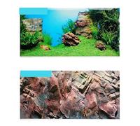 EWUHYFP Fish Tank Background 60 100 150CM High Double Sided Aquarium Background Poster Rock Fish Tank Decorative Wall Backdrop Picture Decor Glossy(White,100 x 50 cm)