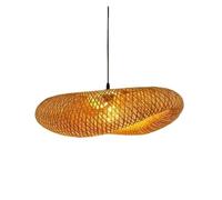 EWUHYFP Pendant Lights Shade Handmade Hanging Chandelier Lighting Vintage Weaving LED Pendant Light Home Living Room Kitchen Decor Rattan Woven Lamp(Dia 40cm)