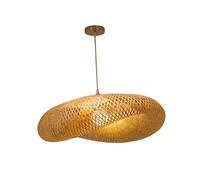 EWUHYFP Pendant Lights Shade Handmade Vintage Weaving LED Pendant Light Rattan Woven Chandelier for Living Room Kitchen and Home Decor Hanging Lamp(Dia 50cm)