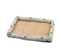 EWUHYFP Pet Cooling Mat Pet Summer Bed Mat Cat Cooling Sofa Dog Breathable BedPad Moisture Proof Rattan Wear Soft(Green,90 70cm)
