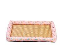 EWUHYFP Pet Cooling Mat Pet Summer Bed Mat Cat Cooling Sofa Dog Breathable BedPad Moisture Proof Rattan Wear Soft(Pink,50 40cm)