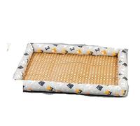 EWUHYFP Pet Cooling Mat Pet Summer Bed Mat Cat Cooling Sofa Dog Breathable BedPad Moisture Proof Rattan Wear Soft(Grey,60 45cm)