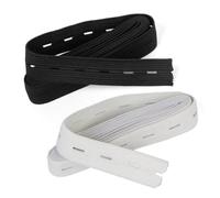 EWUHYFP Webbing 5/10M 20mm Black White Buttonhole Knit Elastic Bands Wire Webbing For Skirt Clothes Shorts Waist Band DIY Sewing Accessories DIY(5M White)