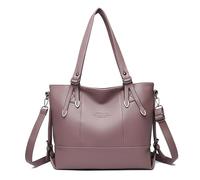 EWUHYFP Women's Soft Leather Tote Bag Ladies' Tote Bag Versatile Large-capacity Soft Leather Single-shoulder Shopping(PURPLE)