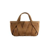 EWUHYFP Woven Leather Bags Women's Mini Suede Shopper Bag, Luxury Design In Handbags For Women, Solid Color Woven Tote Bags Shopping