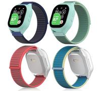 EWUONU 4 pack Adjustable Braided 20mm Band Compatible with Gizmo Watch 3 2 1/Gabb Watch 3e 3 2 1/SyncUP Kids Watch，Hypoallergenic & Durable
