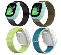 EWUONU 4 pack Adjustable Braided 20mm Band Compatible with Gizmo Watch 3 2 1/Gabb Watch 3e 3 2 1/SyncUP Kids Watch，Hypoallergenic & Durable