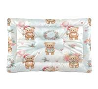 Ewusp Adorable Bears Calming Dog Bed for Small Medium Large Pets Washable Dog Crate Mattress Soft and Cozy Pet Bed Floor Pad with Anti-Slip Bottom 60x46x4.5 cm