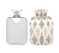 Ewusp Aztec Hot Water Bottle with Cover, 1L Hot Water Bag for Neck Shoulder Pain Relief, Menstrual Cramps, Hand Feet Warmer, Hot Compress and Cold Therapy