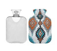 Ewusp Aztec Hot Water Bottle with Cover, 1L Hot Water Bag for Neck Shoulder Pain Relief, Menstrual Cramps, Hand Feet Warmer, Hot Compress and Cold Therapy