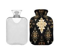 Ewusp Aztec Hot Water Bottle with Cover, 1L Hot Water Bag for Neck Shoulder Pain Relief, Menstrual Cramps, Hand Feet Warmer, Hot Compress and Cold Therapy