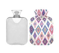 Ewusp Aztec Hot Water Bottle with Cover, 1L Hot Water Bag for Neck Shoulder Pain Relief, Menstrual Cramps, Hand Feet Warmer, Hot Compress and Cold Therapy
