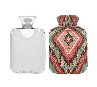 Ewusp Aztec Hot Water Bottle with Cover, 1L Hot Water Bag for Neck Shoulder Pain Relief, Menstrual Cramps, Hand Feet Warmer, Hot Compress and Cold Therapy