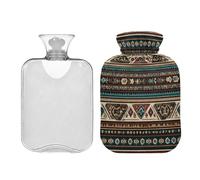Ewusp Aztec Hot Water Bottle with Cover, 1L Hot Water Bag for Neck Shoulder Pain Relief, Menstrual Cramps, Hand Feet Warmer, Hot Compress and Cold Therapy