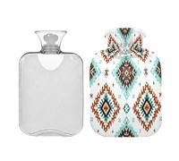 Ewusp Aztec Hot Water Bottle with Cover, 1L Hot Water Bag for Neck Shoulder Pain Relief, Menstrual Cramps, Hand Feet Warmer, Hot Compress and Cold Therapy